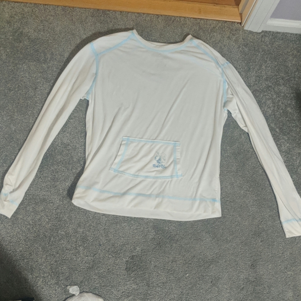 Salt life white long sleeve cover up